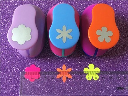 Fascola 3PCS Different Beautiful Flowers Shape 1 inch Craft Punch Set Scrapbook DIY Paper Cutter EVA Foam Hole Punches 1