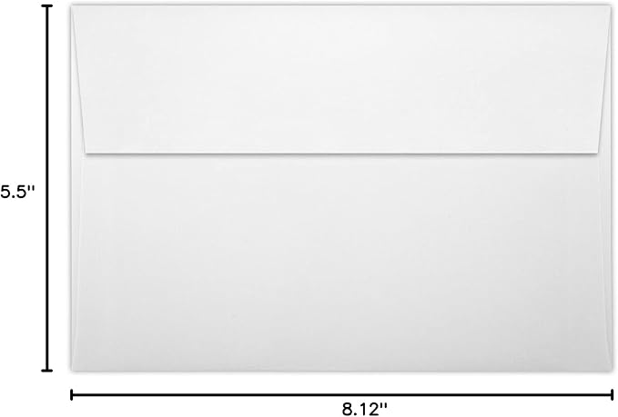 LUXPaper A8 Invitation Envelopes | Peel & Press | 5 1/2" x 8 1/8" | White Linen | 80lb. Text | 50 Qty