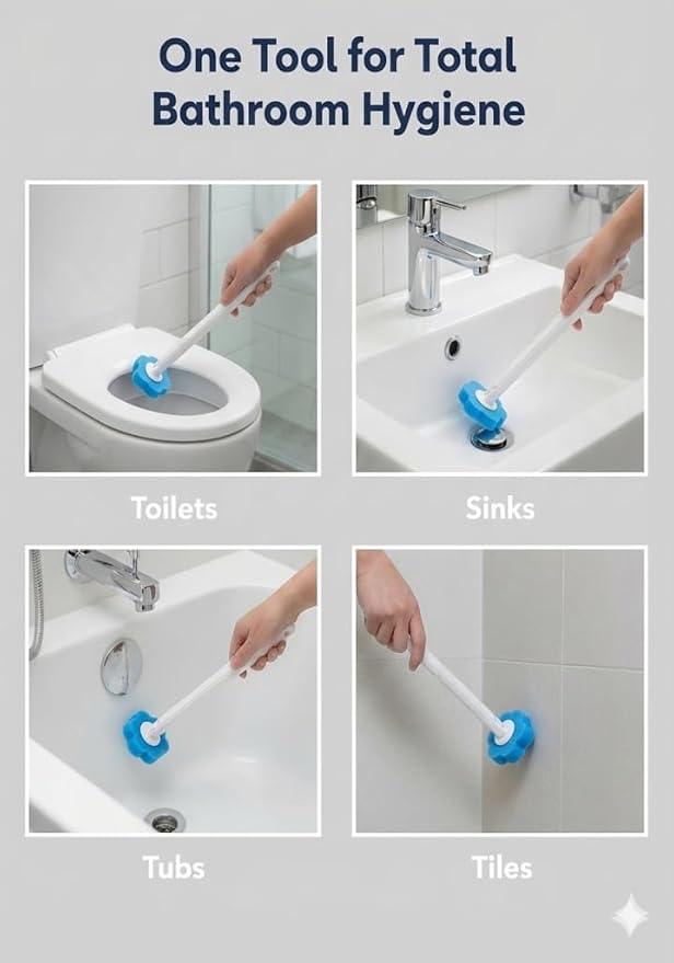 Disposable Toilet Brush for Bathroom Cleaning, Toilet Brush and Holder Set, Deep Cleaning Toilet Bowl Cleaner with Replaceable Heads, Hygienic Storage Design (Replacement Heads - 24pcs Yellow)