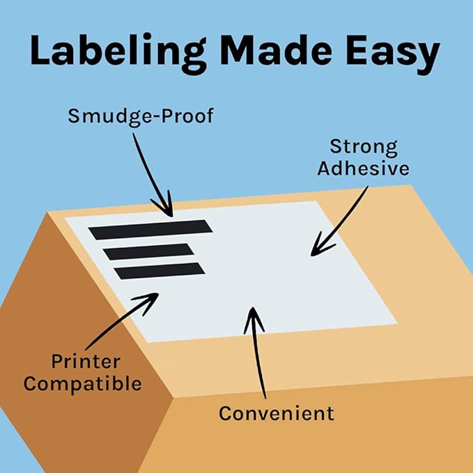 Premium Label Supply 8.5" x 5.5" Half Sheet Self Adhesive Shipping Labels for Laser or Inkjet Printer (4000 Labels)