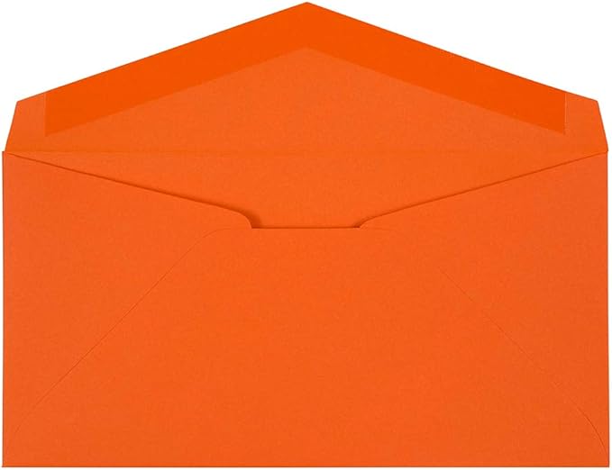 JAM PAPER Monarch Colored Envelopes - 3 7/8 x 7 1/2 - Orange Recycled - 100/Pack