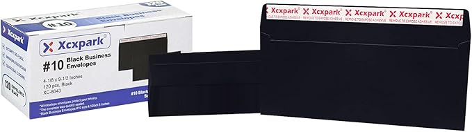 120 PCS #10 Black Self Seal Kraft 4-1/8 x 9-1/2 inches Security Envelopes, Windowless Invisible Envelopes Super Strong Quick Seal Envelopes Security Tint Pattern Secure