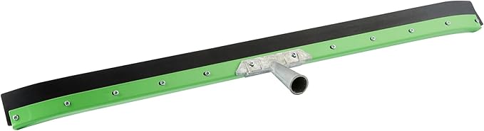 Restaurantware-SQUEEGEE ONLY: Clean Tek Professional 35.83 Inch Curved Floor Squeegee, 1 Broom With Rubber Blade - Handle Sold Separately, Heavy-Duty, Green Steel Wiper For Floor