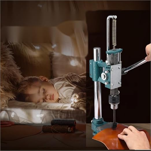 Leather Hole Puncher Hand Punching Machine Heavy Duty Manual Press Puncher Punch Tools for DIY Leather Craft Punching Holes with 1.5-13mm Clamping Chuck