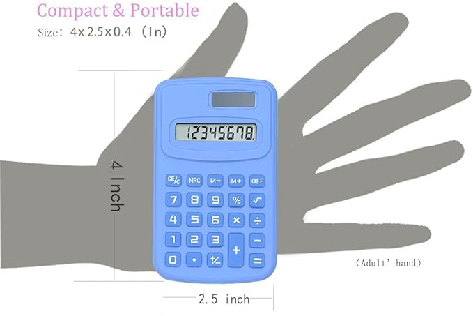 Basic Calculator Digit Silicone Button Desktop Calculator (4 Colors, Set of 8) (C, Pack of 8)