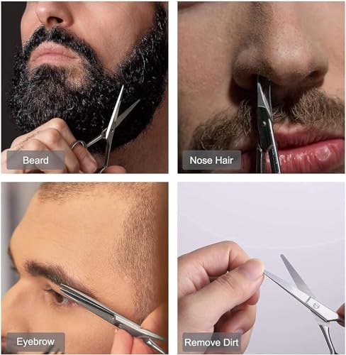 Suvorna 5.5" hair cutting scissors for professional, barber & hairdresser - hair shears for cutting, trimming, grooming, precision, facial hair - Right Hand hair scissors for men, women, kids, adults.