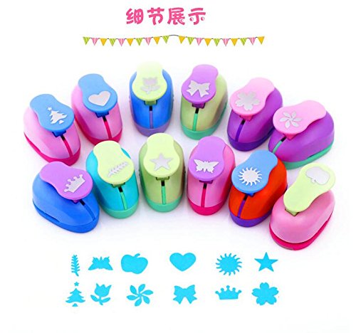 9 PCS Mini Paper Punches Sets Christmas Tree Snowflake and Circle Craft Hole Puncher Shape DIY Scrapbook Paper Cards Art Cutter Tool