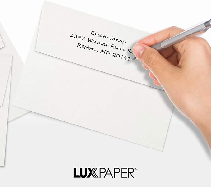 LUXPaper A7 Invitation Envelopes | Peel & Press | 5 1/4" x 7 1/4" | White | 24lb. Text | 50 Qty
