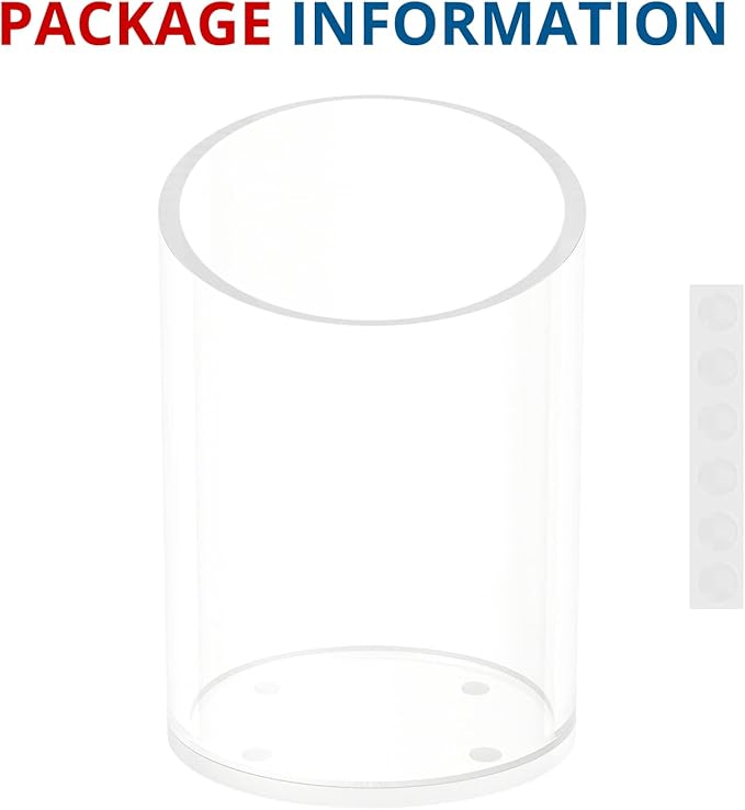 Pen Holder for Desk Organizer, Acrylic Makeup Brush Organizer Sanitizer Holder Pen and Pencil Holder for Office, Home, School, Clear