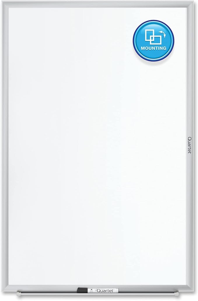 Quartet Whiteboard, Dry Erase Board, Magnetic, 6' x 4', Nano-Clean Surface Resists Ink Stains, Accessory Tray and 1 Dry Erase Marker, Silver Aluminum Frame (SM537)