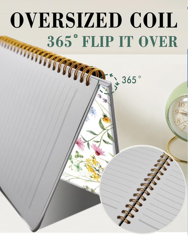 Spiral Journal Notebook,A5 Hardcover Lined Journals for Women Girl 6 x 8.3 in,120 Pages Thick Paper,Cute College Ruled Writing Notebook for Gifts Office Work School(Watercolor Wild Flowers)