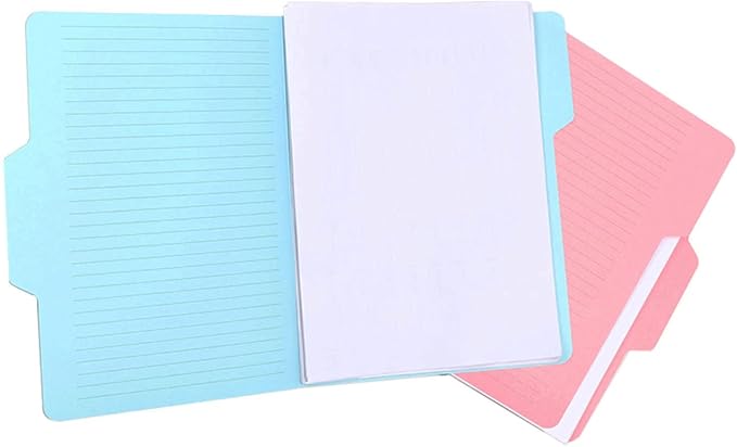 Find It File Folders - Pack of 12 Tabbed, Letter Size, Double-Sided, Ruled Filing Folders for Office, School, Note-Taking and Organization, Back to School Supplies for Students - Assorted Colors