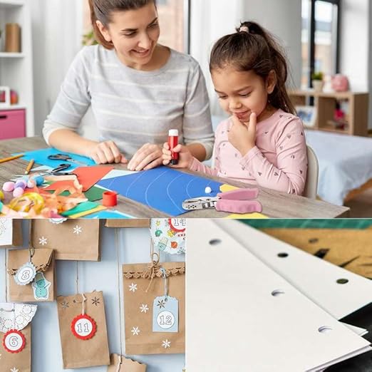 NEBURORA Hole Punch, Blue Single Hole Puncher Metal with Soft-Handled for DIY Craft Tags Clothing Ticket Scrapbook Tool, 3 Colors Options