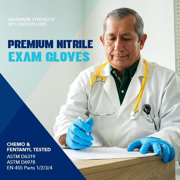 Sky Blue 5 Mil Nitrile Exam Gloves Disposable Latex Free | Medical Rubber Gloves for Doctors, EMT, First Aid Kit, Food Service & Cleaning | Bulk Nitrile for Mechanics (100 CT) - X-Small