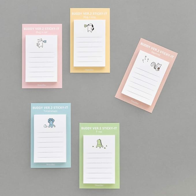 Monolike Buddy Ver.2 Sticky-it - 5p Set Self-Adhesive Memo Pad 50 Sheets