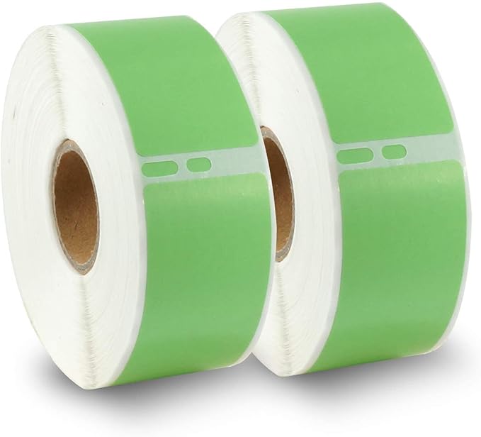 BETCKEY - Compatible DYMO 30252 (1-1/8" x 3-1/2") Address & Barcode Replacement Labels - Compatible with Rollo, DYMO Labelwriter 450, 4XL & Zebra Desktop Printers[2 Rolls/700 Labels, Green]