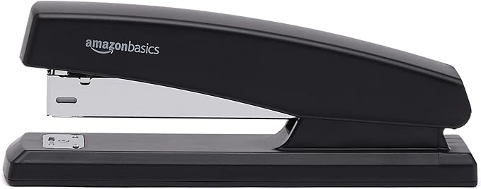 Amazon Basics 25-Sheet Capacity, Non-Slip, Office Desk Stapler with 1000 Staples, Black - Pack of 12
