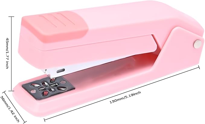 M&G Cute Swing-Arm Swivel Stapler with 1000 Staples, 360 Degree Rotate Desk Stapler, 25 Sheets Capacity, Jam Free, Desktop Stapler for Book and Booklet Binding (Pink)