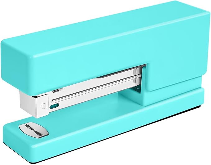 1 Desktop Stapler & 1 Tape Dispenser - 25 Sheet Capacity with 830 Staples and Staple Remover, Non-Slip for Office,School, Home & Classroom, Green(Tape not Included)