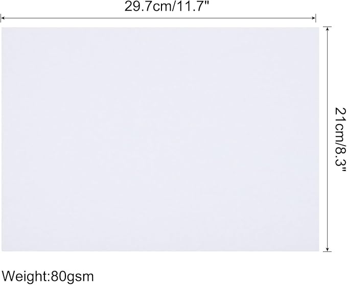 MECCANIXITY 125 Sheets A4 Colored Print Copy Paper 8.5" x 11" Origami Paper Printer Paper 80gsm for Printing, Document Copying, Art Craft, White