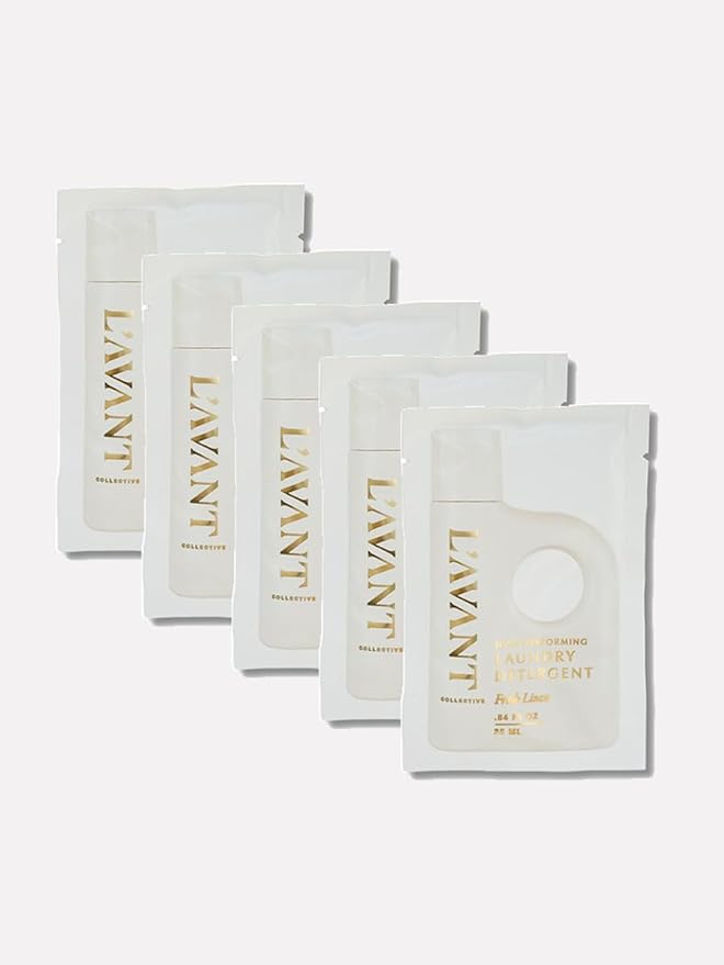 L'AVANT Collective Laundry Detergent Soap, Ultra Concentrated Liquid, Odor Defense, Eco-Friendly, Travel Size 0.84 Fl Oz, Pack of 5