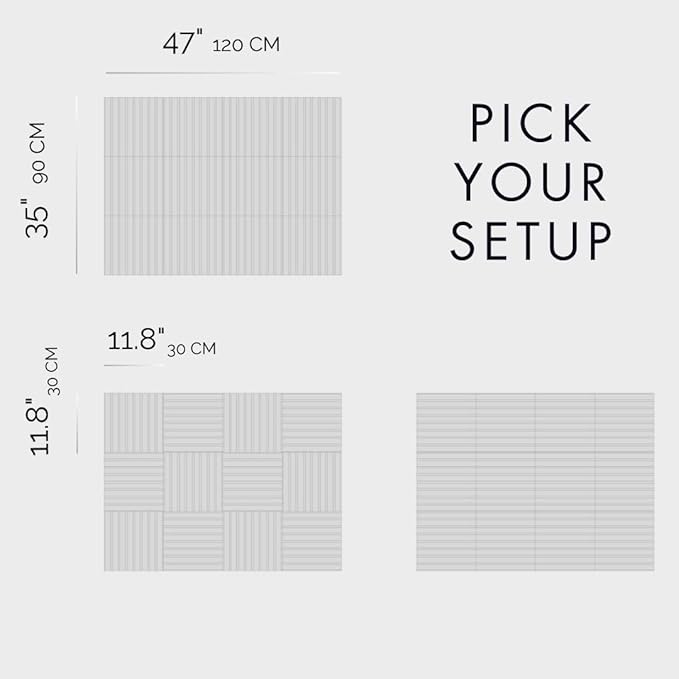 Large Cork Boards for Walls Black Felt Alternative - Slat Wall Paneling, Bulletin Board Tiles for Home Decor, Push Pin Corkboard Organizer for Office or Classroom-12-Pack Panel Kit (Indigo)