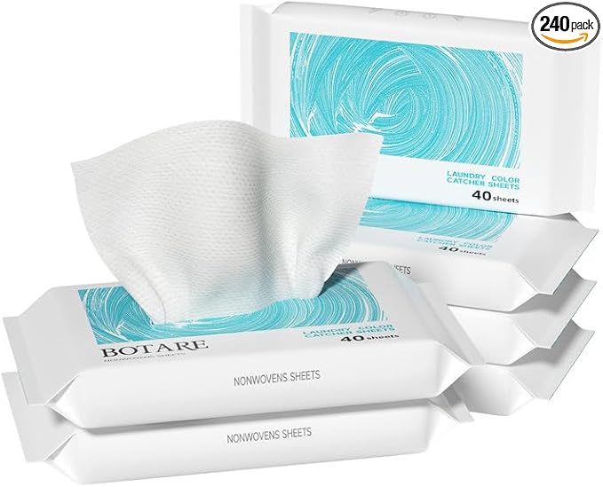 Color Catchers for Laundry Absorber Sheets 240 Count 6-Pack, Grasper Dye Catcher Grabber to Prevents Color Runs Portable