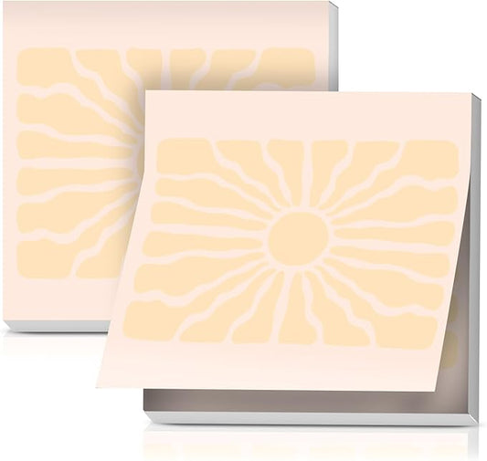 2 Pack Sticky Notes 3x3 Inches, Bright Cute Strong Sticking Power, Easy to Post for Home, Office, 80sheets/Pads, Abstract Sun