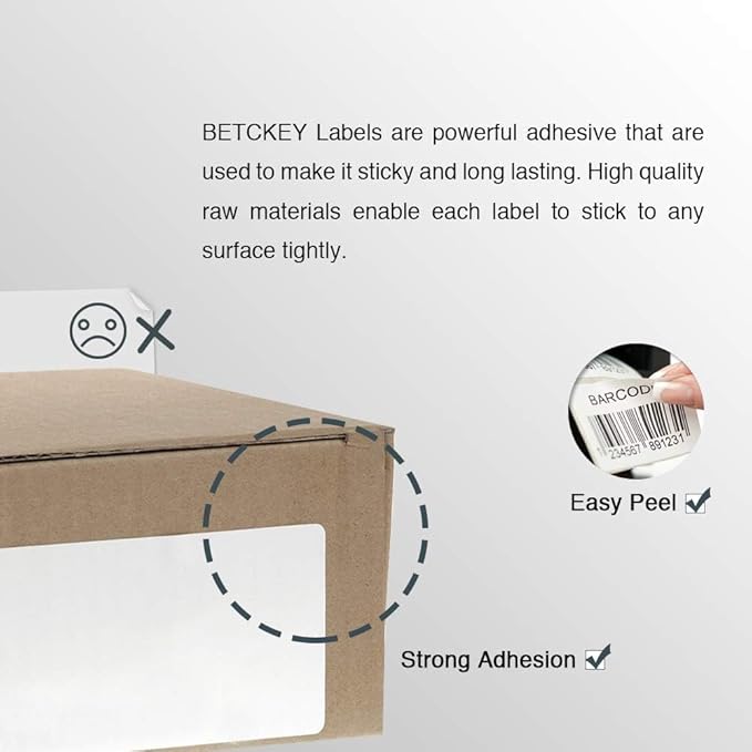 BETCKEY - Compatible DYMO 30256 (2-5/16" x 4") Shipping Labels, Perforated, Compatible with DYMO Labelwriter 450, 4XL, Rollo & Zebra Desktop Printers [6 Rolls/1800 Labels]