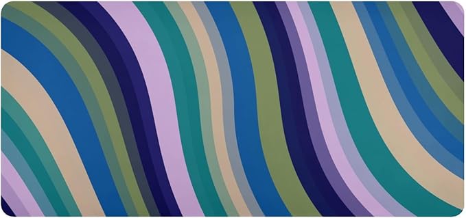 Mouse Pad Desk Mat Leather Desk Pad Large Gaming Desk Cover Protector Mat for Keyboard Computer Laptop Office Waterproof 35.4 x 16.5 Inch Swirls Waves