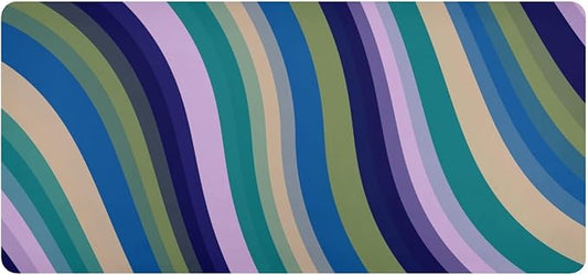 Mouse Pad Desk Mat Leather Desk Pad Large Gaming Desk Cover Protector Mat for Keyboard Computer Laptop Office Waterproof 35.4 x 16.5 Inch Swirls Waves