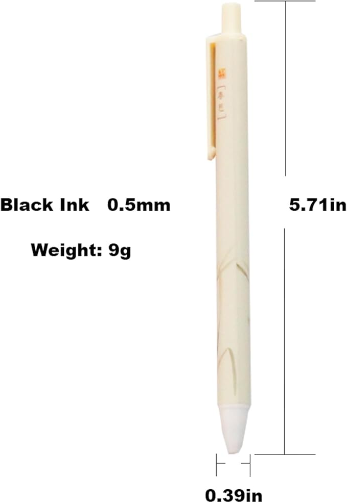 PapaBear Stylish Beautiful Scenery Printed Gel Pen, Retractable Ballpoint Pen, 0.5mm, Black Ink, Elegant and Classy Pen, 6-Pack