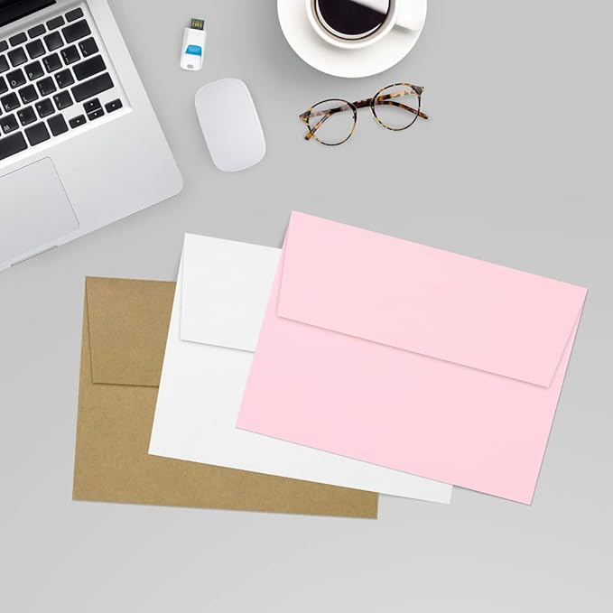 LUXPaper A7 Invitation Envelopes | Peel & Press | 5 1/4" x 7 1/4" | Candy Pink | 80lb. Text | 250 Qty