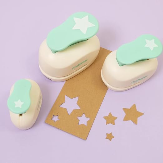 Craftelier - Star Hole Punch Set – 3/8", 5/8" & 1" Star Hole Puncher for Paper Crafts | Shape Hole Puncher for Scrapbooking, DIY Cards & Journals | Craft Punch Set for Paper