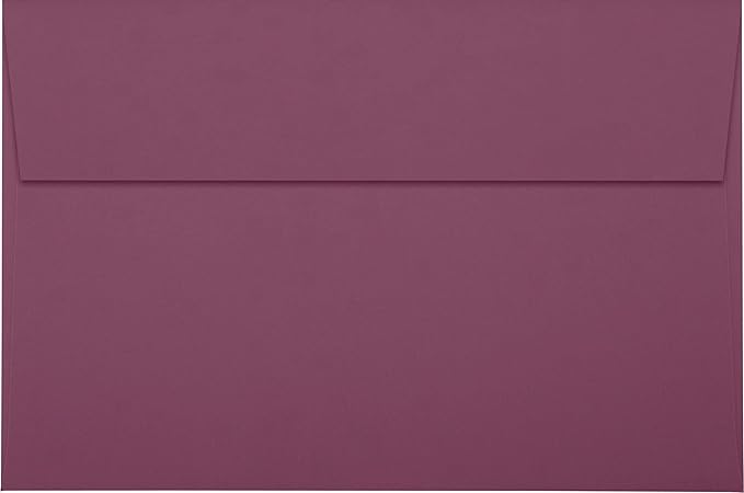 LUXPaper A9 Invitation Envelopes | Peel & Press | 5 3/4" x 8 3/4" | Vintage Plum | 80lb. Text | 50 Qty
