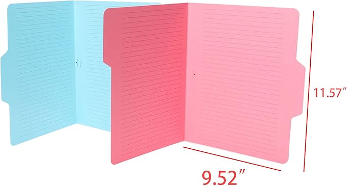 Find It File Folders - Pack of 12 Tabbed, Letter Size, Double-Sided, Ruled Filing Folders for Office, School, Note-Taking and Organization, Back to School Supplies for Students - Assorted Colors