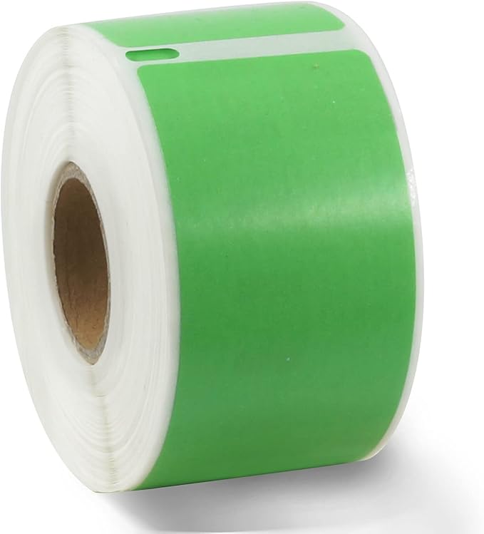 BETCKEY Colored Labels Compatible with Dymo 30321 (1-4/10" x 3-1/2") Large Address Labels, Compatible for Dymo LabelWriter Thermal 450, 4XL & Zebra Desktop Printers [1 Roll, 260 Labels, Green]