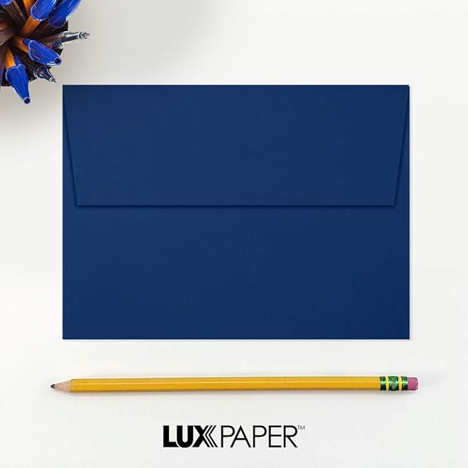 LUXPaper A7 Invitation Envelopes | Peel & Press | 5 1/4" x 7 1/4" | Navy Blue | 80lb. Text | 50 Qty