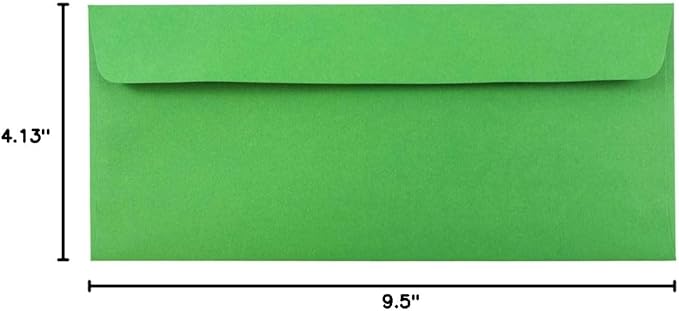 JAM PAPER #10 Business Colored Envelopes with Peel and Seal Closure - 4 1/8 x 9 1/2 - Green Recycled - Bulk 1000/Carton