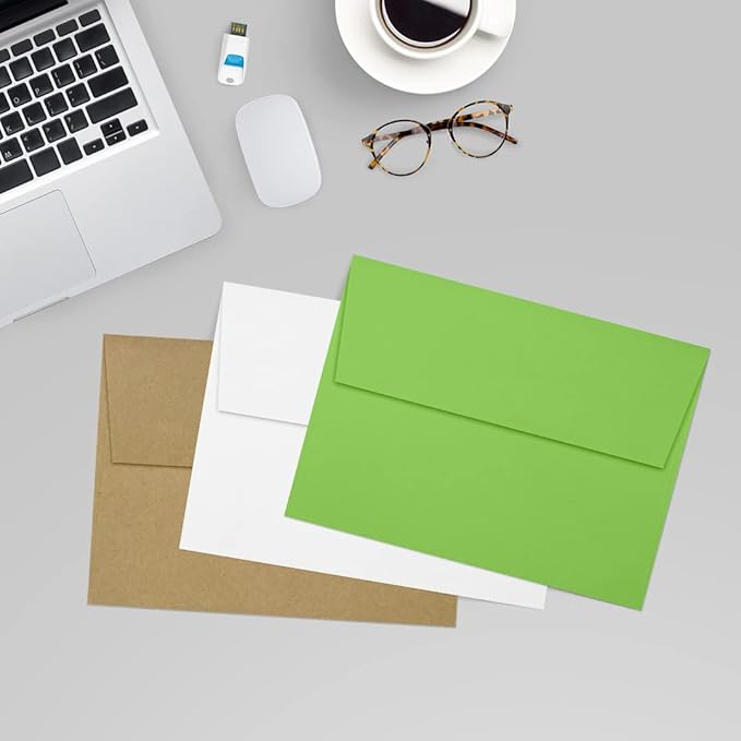 LUXPaper A7 Invitation Envelopes | Peel & Press | 5 1/4" x 7 1/4" | Limelight Green | 80lb. Text | 500 Qty