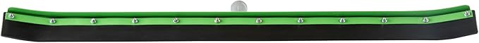 Restaurantware-SQUEEGEE ONLY: Clean Tek Professional 35.83 Inch Curved Floor Squeegee, 1 Broom With Rubber Blade - Handle Sold Separately, Heavy-Duty, Green Steel Wiper For Floor