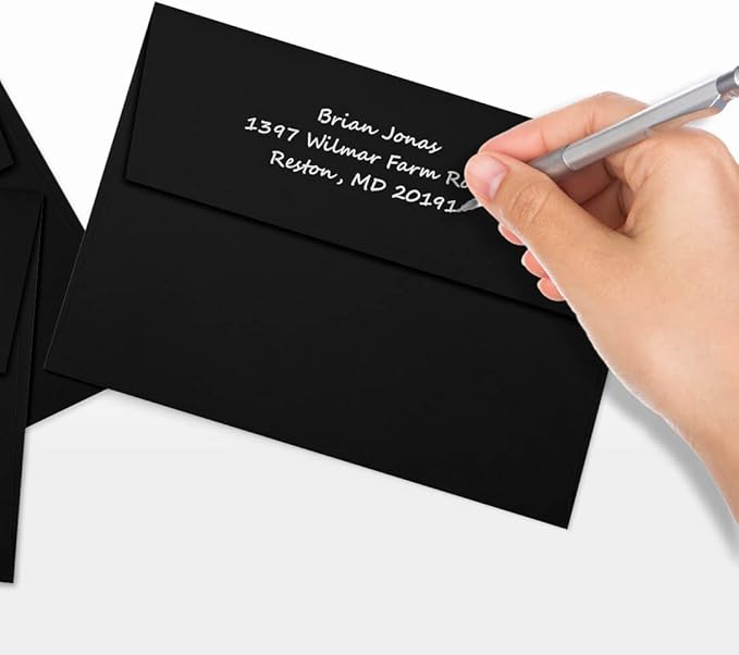 LUXPaper A7 Invitation Envelopes | Peel & Press | 5 1/4" x 7 1/4" | Midnight Black | 80lb. Text | 250 Qty