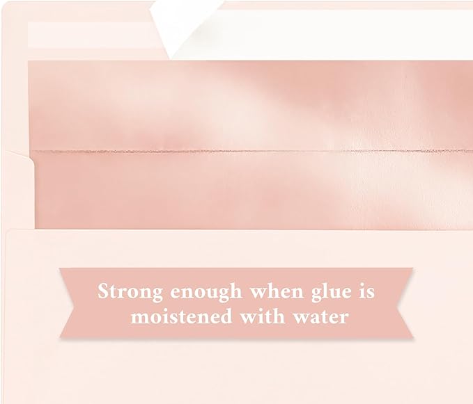 200 Pack #10 Blush Pink Business Envelopes with Metallic Rose Gold Foil Lining, Standard Letter Size Mailing Envelopes Self Seal for Checks Invoices Party Birthday Wedding, 4 1/8 x 9 1/2 Inch
