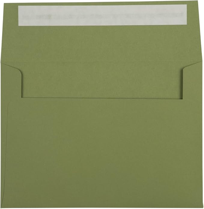LUXPaper A7 Invitation Envelopes | Peel & Press | 5 1/4" x 7 1/4" | Avocado Green | 70lb. Text | 1000 Qty