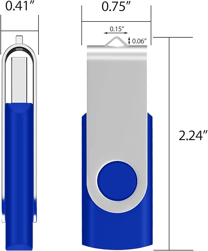4GB USB Flash Drives 20 Pack 4 GB Thumb Drive TATMOHIK 2.0 USB Drives Bulk 4GB Swivel Design Flash Drive Pack with LED Indicator 4 Gig Jump Drive Pack, USB Stick, Memory Stick, Pen Drive, Blue Color