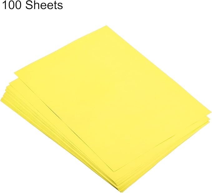 MECCANIXITY 100 Sheets Colored Copy Paper 8.3 x 5.8 Inch Printer Paper 80gsm Bright Yellow for Office Printing, Document Copying, Invitations, Forms, Art Projects