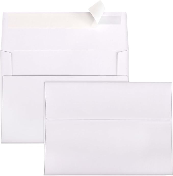 A6 Envelopes Self Seal 500 Pack - 4.75x6.5 White Invitation Envelopes Bulk for 4x6 Postcard, Wedding, RSVP, Thank You Notes, Announcements, Greeting Cards, Photos