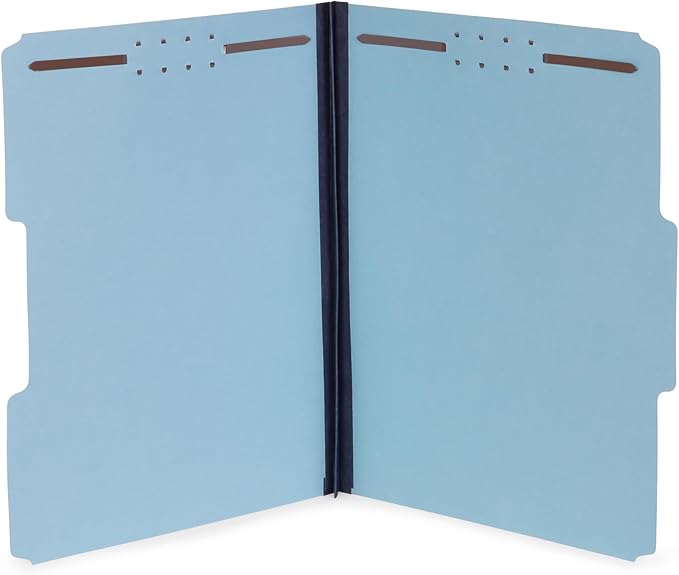 Blue Summit Pressboard File Folders, 1 Inch Expansion Pressboard Folders Letter Size, Light Blue – 25 Pack