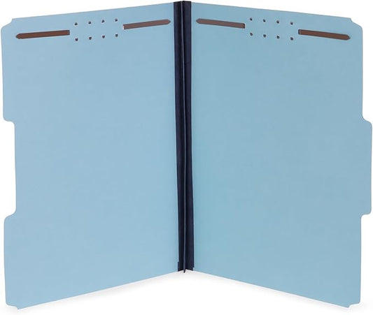 Blue Summit Pressboard File Folders, 1 Inch Expansion Pressboard Folders Letter Size, Light Blue – 25 Pack