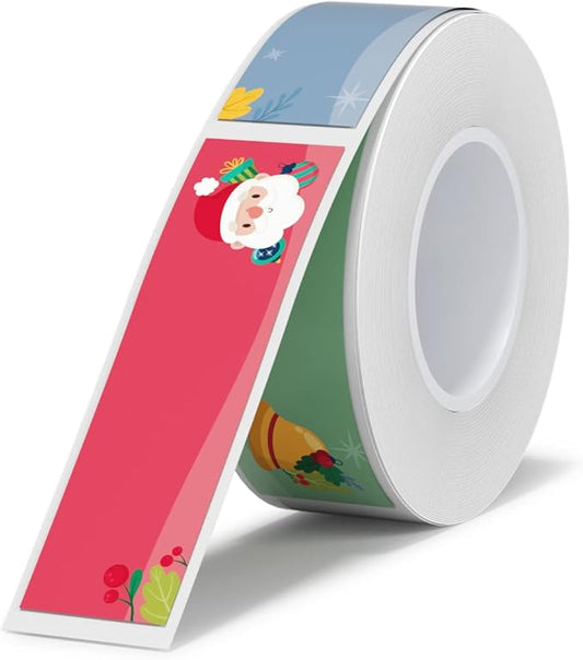 NIIMBOT Thermal Label Stickers (0.55''x1.96'') 130 Sheets/Roll with Christmas Elements, Personalized Refill Tape for D11/D110/D101 Label Makers, Waterproof